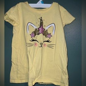girls 5t yellow unicorn shirt